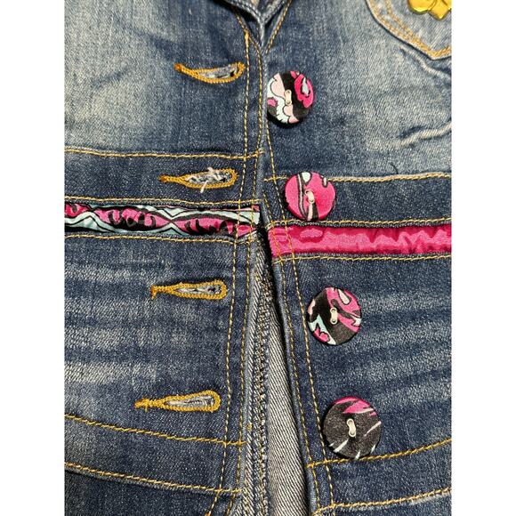 Y2K Dereon for Beyoncé Women’s‎ Short Sleeve Fitted Denim Jacket Size Medium NWT - Picture 9 of 13